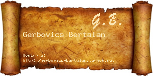 Gerbovics Bertalan névjegykártya