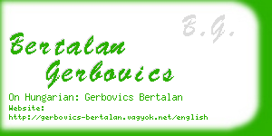 bertalan gerbovics business card